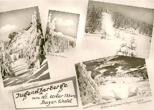 AK / Ansichtskarte Brennes_Bayerisch_Eisenstein Jugendherberge am Kleinen Arber Arberschutzhaus Winterlandschaft Bayerischer Wald Brennes_Bayerisch