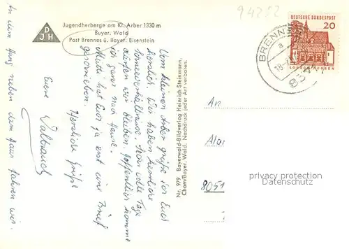AK / Ansichtskarte Brennes_Bayerisch_Eisenstein Jugendherberge am Kleinen Arber Arberschutzhaus Winterlandschaft Bayerischer Wald Brennes_Bayerisch