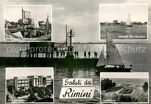 AK / Ansichtskarte Rimini Porto Canale Grattacielo Alberghi visti dal mare Zona Alberghiera Spiaggia Rimini