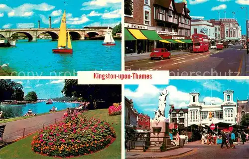 AK / Ansichtskarte Kingston_upon_Thames The Bridge Market Place 