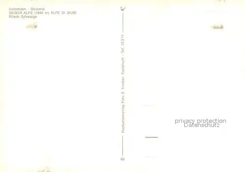 AK / Ansichtskarte Seiser_Alm_Dolomiten Ritsch Schwaige 