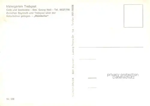 AK / Ansichtskarte Trebgast Malergarten Trebgast Cafe und Gaststaette Weinkeller Trebgast