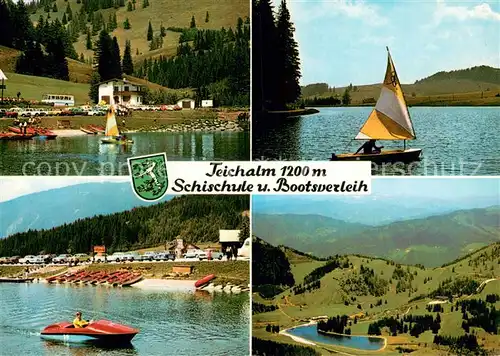 AK / Ansichtskarte Teichalm  Schischule und Bootsverleih Landschaftspanorama Teichalm 