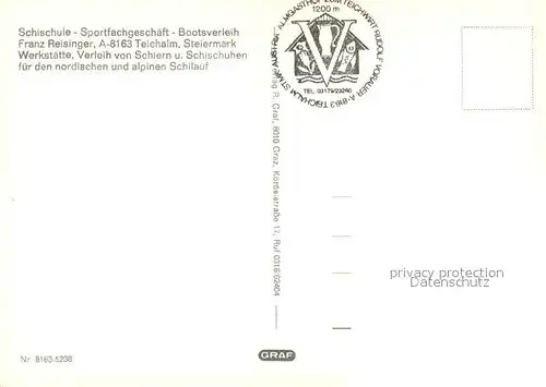 AK / Ansichtskarte Teichalm  Schischule und Bootsverleih Landschaftspanorama Teichalm 