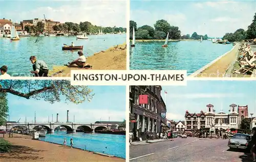AK / Ansichtskarte Kingston_upon_Thames Saling The Bridge The Market Place 