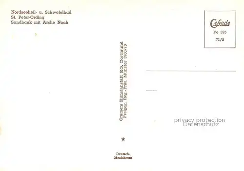 AK / Ansichtskarte St_Peter Ording Sandbank mit Arche Noah Fliegeraufnahme St_Peter Ording