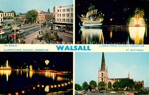 AK / Ansichtskarte Walsall The Bridge Illuminations Arboretum St Matthews 