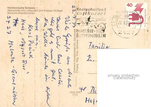 AK / Ansichtskarte Malente Gremsmuehlen Holsteinische Schweiz Seenplatte Kneipp Heilbad Fliegeraufnahme Malente Gremsmuehlen