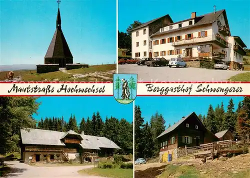 AK / Ansichtskarte Moenichwald Mautstrasse Hochwechsel Berggasthof Schwengerer Soldatengedenkstaette Kaltwiesenhuette Moenichwald