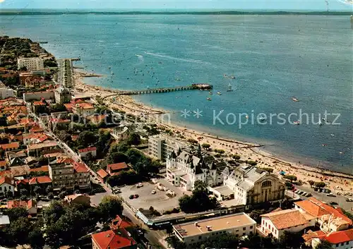 AK / Ansichtskarte Arcachon_33 La Plage et le Boulevard de la Plage Vue aerienne 