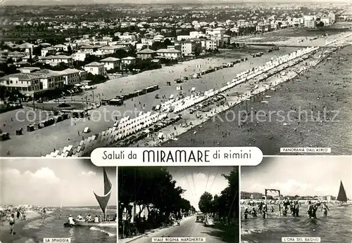 AK / Ansichtskarte Miramare_di_Rimini  Veduta aerea Spiaggia Viale Regina Margherita l ora del bagno Miramare_di_Rimini 