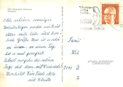 AK / Ansichtskarte Hohwacht_Ostseebad Hassberg Fliegeraufnahme Hohwacht_Ostseebad