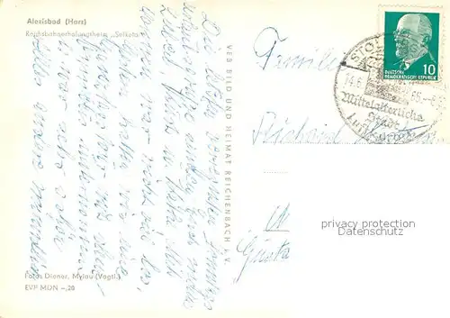 AK / Ansichtskarte Alexisbad_Harz Reichsbahnerholungsheim Selketal Fliegeraufnahme Alexisbad_Harz