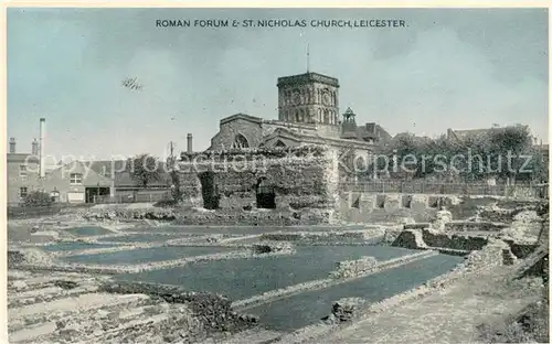 AK / Ansichtskarte Leicester_United_Kingdom Roman Forum and St Nicholas Church Leicester_United_Kingdom