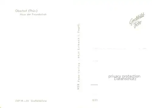 AK / Ansichtskarte Oberhof_Thueringen Haus der Freundschaft Oberhof Thueringen