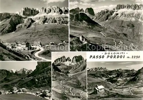AK / Ansichtskarte Passo_Pordoi Dolomiten Panorama Teilansichten Passo Pordoi