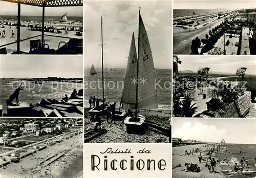 AK / Ansichtskarte Riccione Strandpartien Segelboote  Riccione