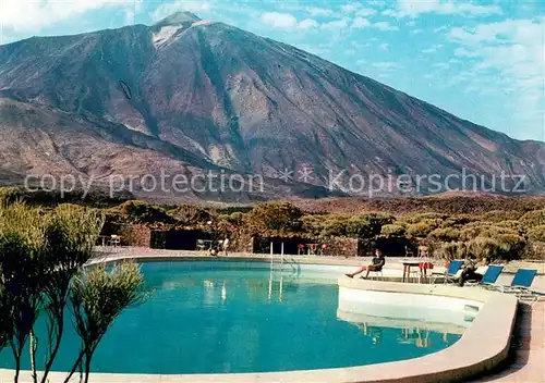 AK / Ansichtskarte Tenerife Piscine del Parador y Teide Tenerife