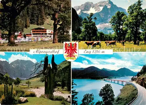 AK / Ansichtskarte Hinterriss_Tirol Alpengasthof Eng Panorama Gr Ahornboden Strassenpartie Hinterriss Tirol