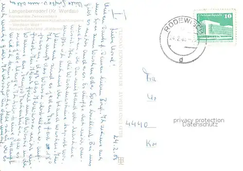 AK / Ansichtskarte Langenbernsdorf Naherholungszentrum Koberbachtalsperre Werdauer Wald Konsum Gaststaette Waldperle Flugzeug Langenbernsdorf