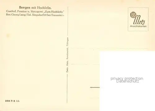 AK / Ansichtskarte Bergen_Grabenstaett Gasthof zum Hochfelln Bergen_Grabenstaett