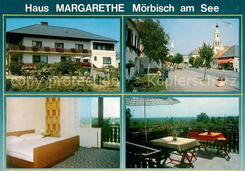 AK / Ansichtskarte Moerbisch_See Haus Margarethe Zimmer Terrasse Strassenpartie Moerbisch See