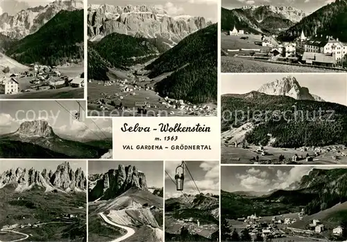 AK / Ansichtskarte Selva_Wolkenstein_Val_Gardena Teilansichten Panorama Seilbahn 