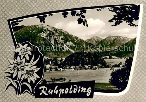 AK / Ansichtskarte Ruhpolding Gesamtansicht mit Alpenpanorama Grundvorlage 52 Ruhpolding