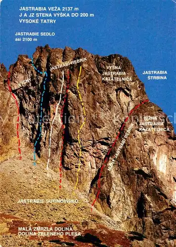 AK / Ansichtskarte Vysoke_Tatry Jastrabia Veza Bergsteiger Touren Hohe Tatra Vysoke Tatry