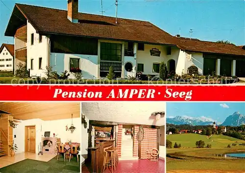 AK / Ansichtskarte Seeg Pension Amper Gastraum Bar Panorama Seeg