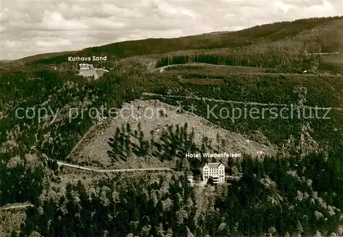 AK / Ansichtskarte Sand_Buehl Hotel Restaurant Wiedenfelsen Kurhaus Sand Fliegeraufnahme Sand_Buehl