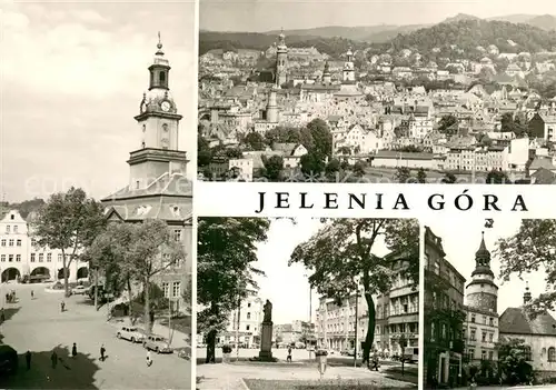 AK / Ansichtskarte Jelenia_Gora_Hirschberg_Schlesien Rynek Widok ogolny Plac Boleslawa Bieruta Baszta Wojanowska i kaplica Sw Anny Jelenia_Gora