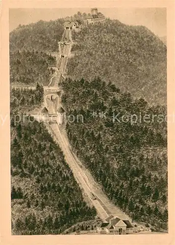 AK / Ansichtskarte Baden Baden Merkur Standseilbahn Berggasthof Aussichtsturm Schwarzwald Kuenstlerkarte Baden Baden