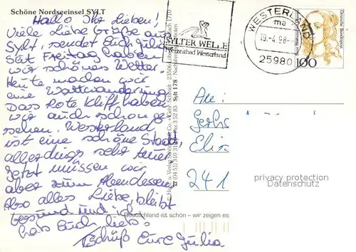 AK / Ansichtskarte Sylt Inselkarte Sylt