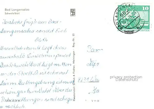 AK / Ansichtskarte Bad_Langensalza Schwefelbad Bad_Langensalza
