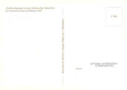 AK / Ansichtskarte Reisach_Trausnitz Kraftwerksgruppe Jansen Hochspeicher Rabenleite der Ostbayern AG Fliegeraufnahme Reisach Trausnitz