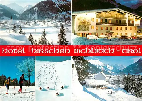 AK / Ansichtskarte Bichlbach Hotel Hirschen Skipiste Loipe Panorama Bichlbach