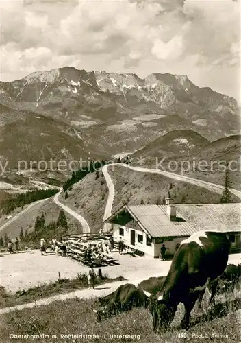 AK / Ansichtskarte Oberahornalm_Berchtesgaden Rossfeldstrasse und Untersberg Alpen 