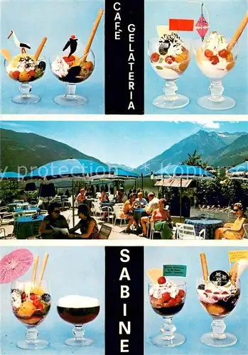 AK / Ansichtskarte Dorf_Tirol Eiscafe Sabine Gelateria Terrasse Dorf_Tirol