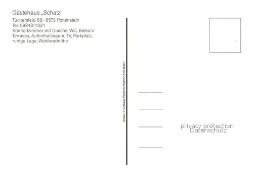 AK / Ansichtskarte Pottenstein_Oberfranken Gaestehaus Schatz Pottenstein_Oberfranken