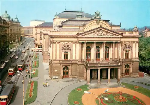 AK / Ansichtskarte Brno_Bruenn Roosevelte Street and the Mahen Theatre Brno_Bruenn