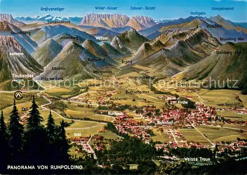 AK / Ansichtskarte Ruhpolding Gesamtansicht mit Alpenpanorama Ruhpolding