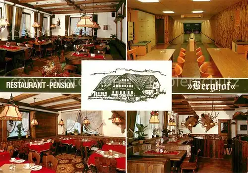 AK / Ansichtskarte Wiesen_Unterfranken Restaurant Pension Berghof Kegelbahnen Wiesen Unterfranken