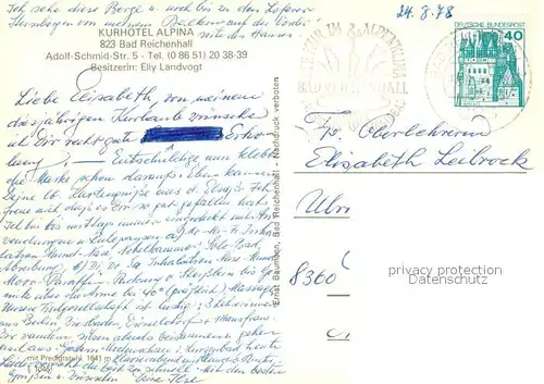 AK / Ansichtskarte Bad_Reichenhall Kurhotel Alpina Bad_Reichenhall