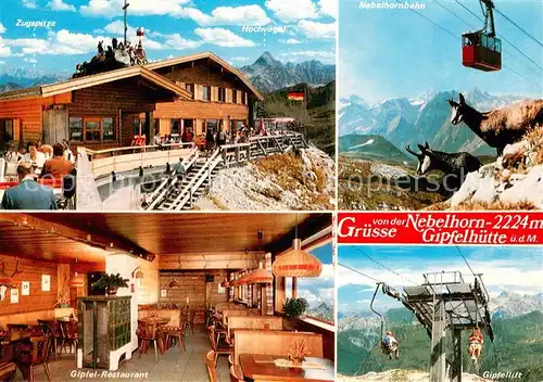 AK / Ansichtskarte Oberstdorf Nebelhornbahn Gipfelhuette Restaurant Gemsen Allgaeuer Alpen Oberstdorf