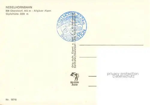 AK / Ansichtskarte Oberstdorf Nebelhornbahn Gipfelhuette Restaurant Gemsen Allgaeuer Alpen Oberstdorf