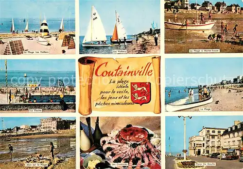 AK / Ansichtskarte Coutainville Vues d ensemble la plage et les voiliers Piscine Place Crustaces Coutainville