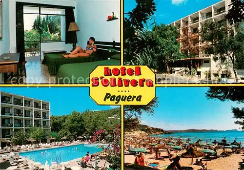 AK / Ansichtskarte Paguera_Mallorca_Islas_Baleares Hotel S Olivera Swimming Pool Strand Paguera_Mallorca