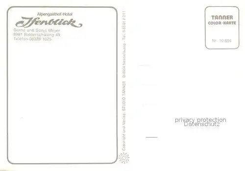 AK / Ansichtskarte Balderschwang Alpengasthof Hotel Ifenblick Balderschwang