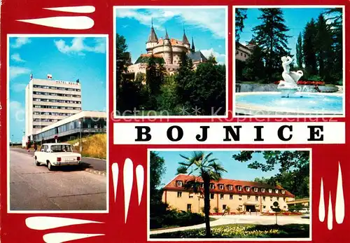 AK / Ansichtskarte Bojnice Hotel Regia Zamok Fontana v parku Kupele Bojnice
